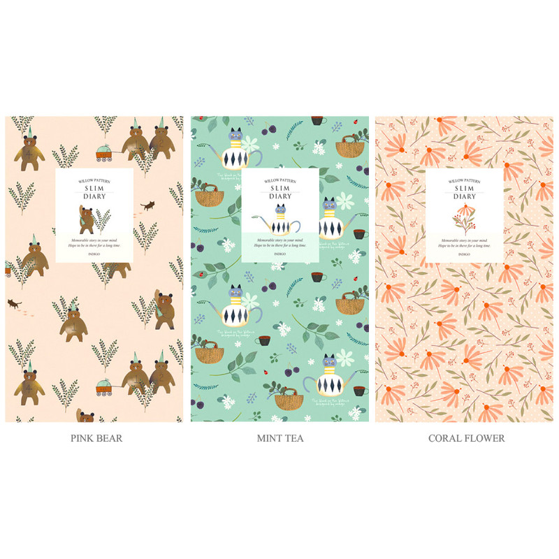 Willow pattern slim undated diary scheduler 