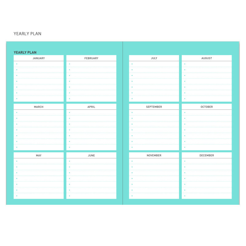Yearly plan - Chill out undated weekly planner
