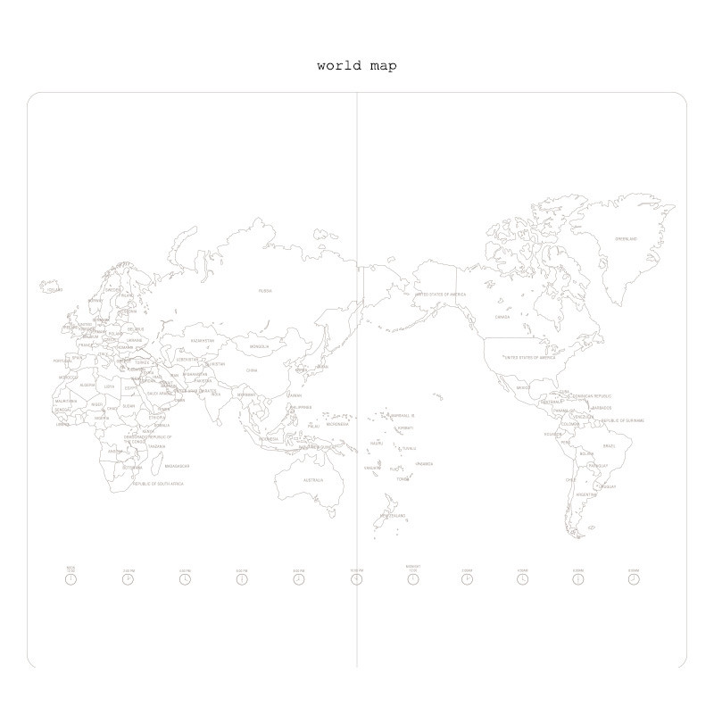 World map - 2018 Moment small undated daily diary