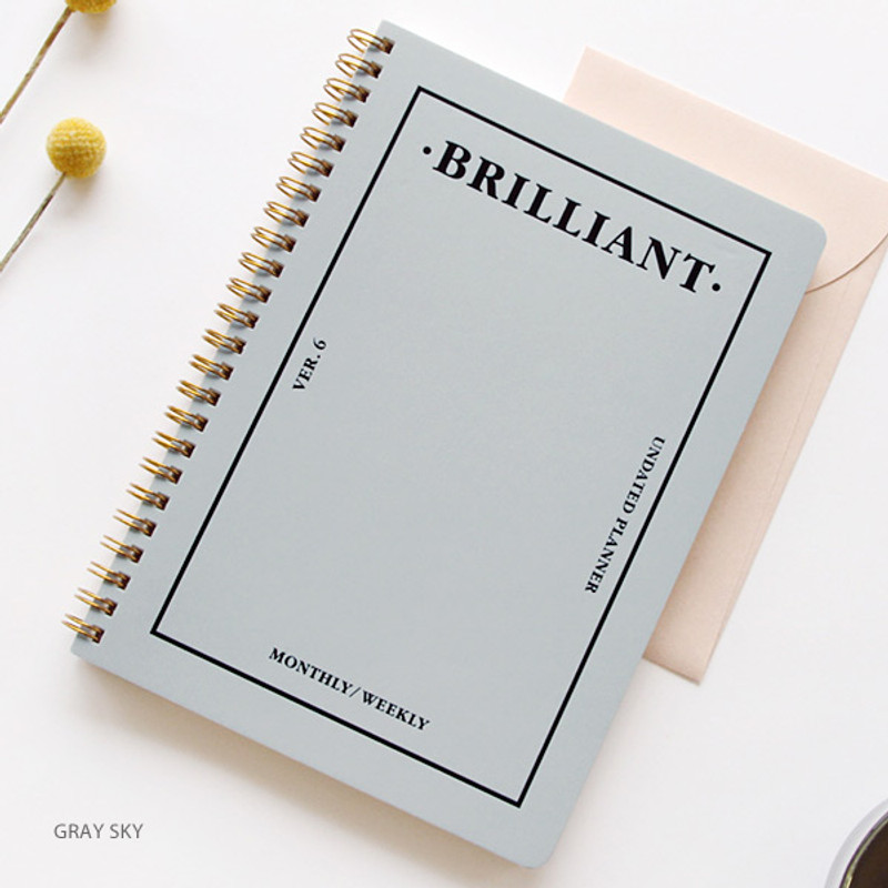 Gray sky - Brilliant spiral undated weekly diary scheduler Gray sky - Brilliant spiral undated weekly diary scheduler