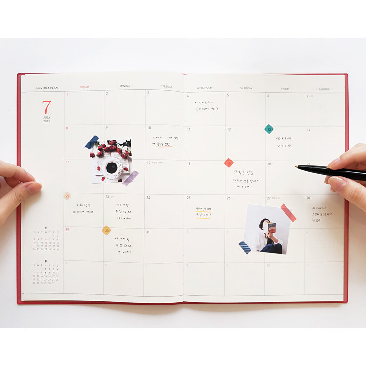 Monthly plan - 2018 Edit B5 dated monthly planner
