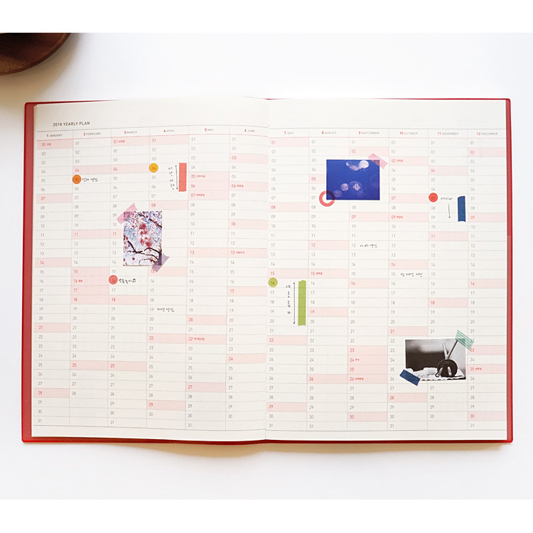 Yearly plan - 2018 Edit B5 dated monthly planner