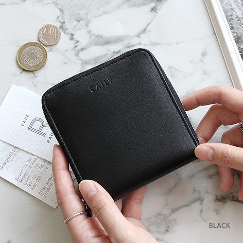 Black - Caily zip around small wallet