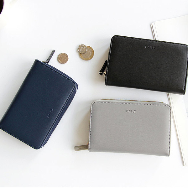 Gunmangzeung Caily zip around accordion medium leather wallet
