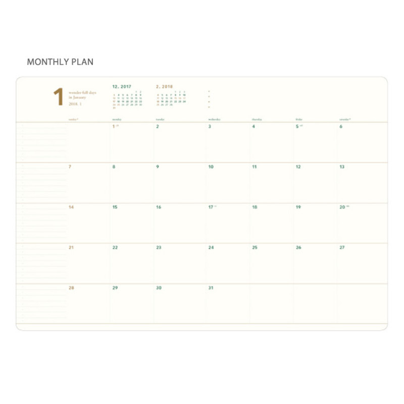 Monthly plan - 2018 Notable memory A4 dated weekly planner Monthly plan - 2018 Notable memory A4 dated weekly planner