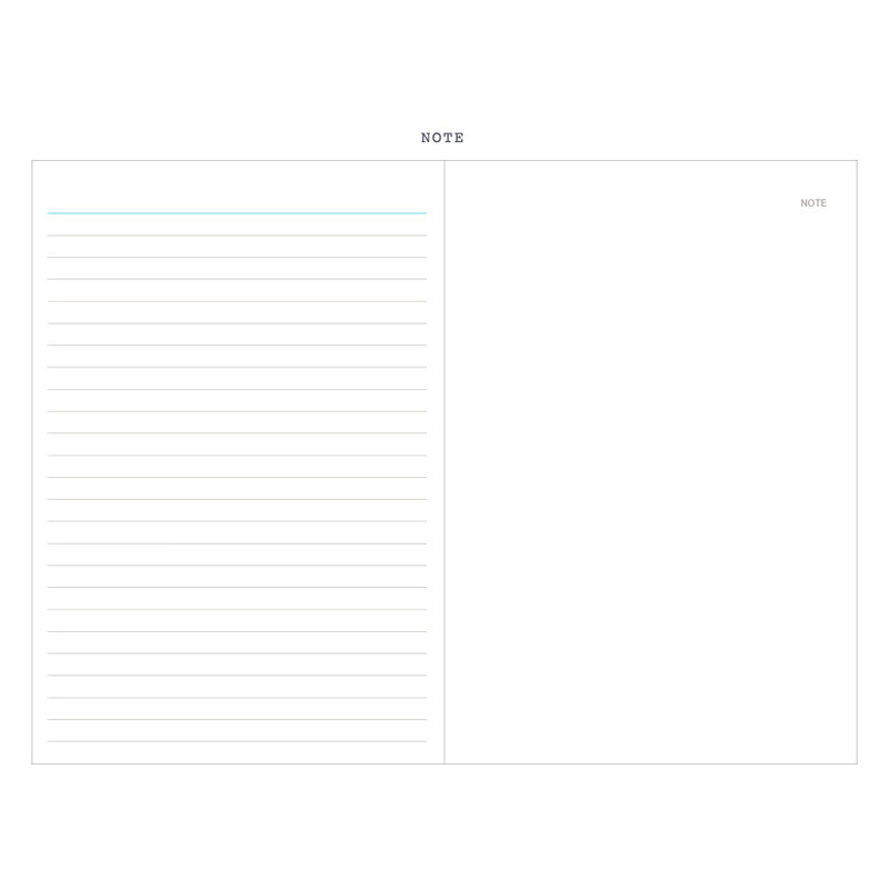 Note - Agenda large undated weekly diary