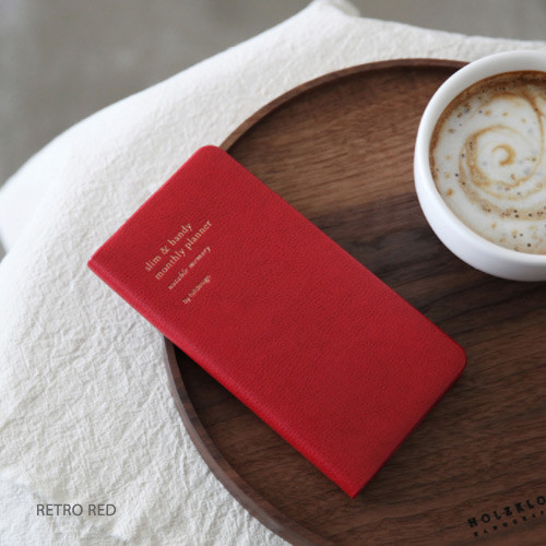Retro red - 2018 Notable memory slim handy dated monthly planner