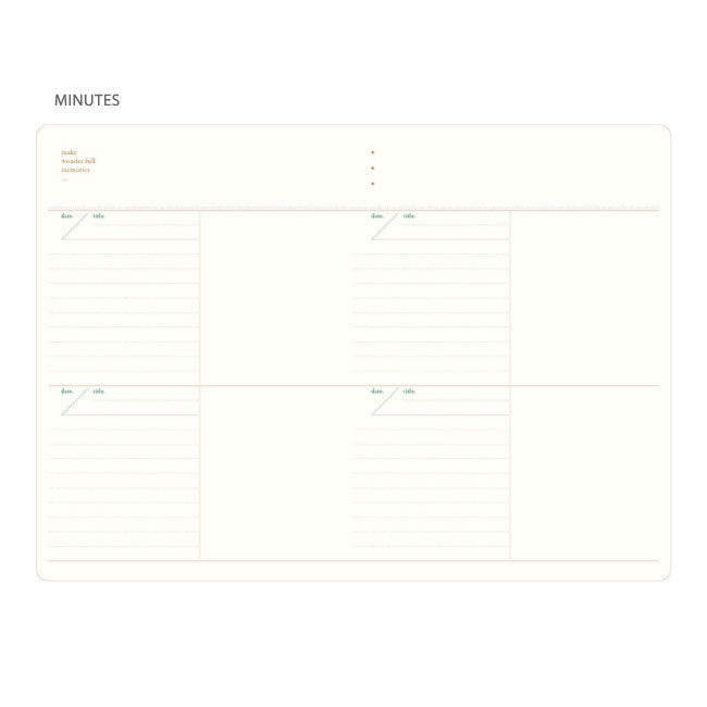 Minutes - 2018 Making memory medium dated weekly planner