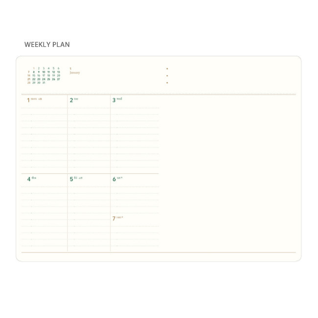 Weekly plan - 2018 Making memory medium dated weekly planner