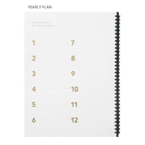 Yearly plan - 2018 Second spiral A4 dated monthly planner