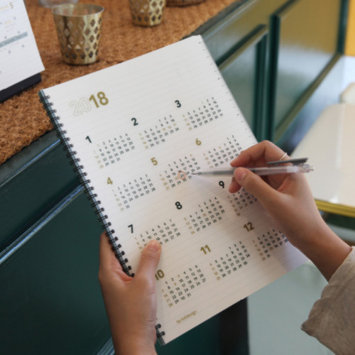 2018 Second spiral A4 dated monthly planner