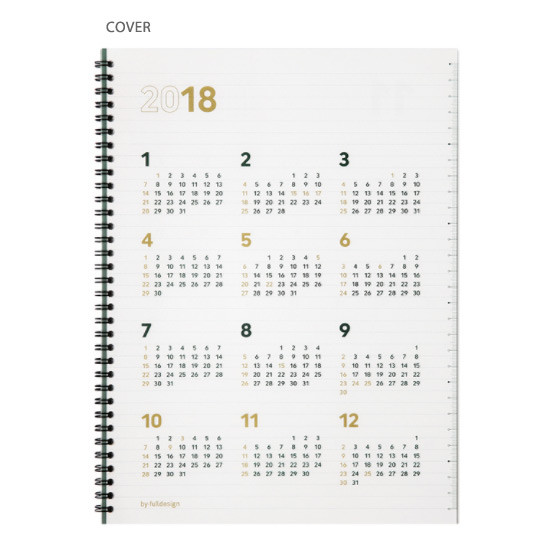 Cover - 2018 Second spiral A4 dated monthly planner