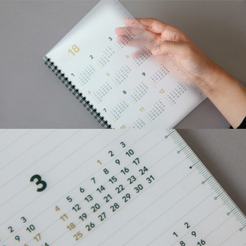 Detail of 2018 Second spiral A4 dated monthly planner