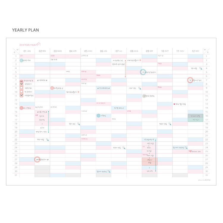 2018 Desk mat with dated monthly planner scheduler