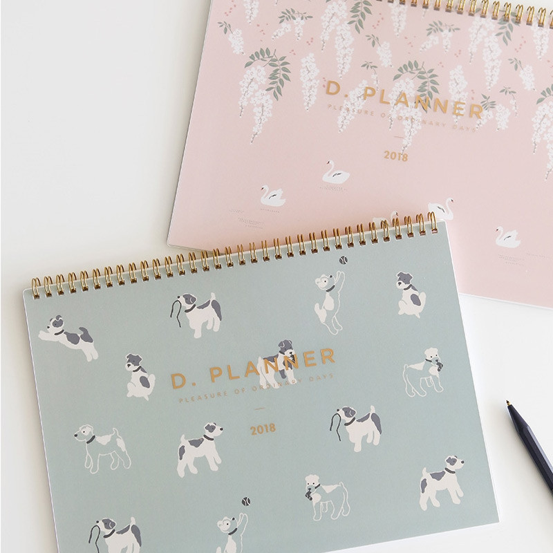 2018 Spiral D dated monthly planner