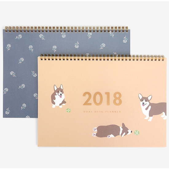 2018 Spiral dual dated monthly planner