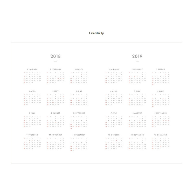 Calendar - 2018 Spiral dual dated monthly planner