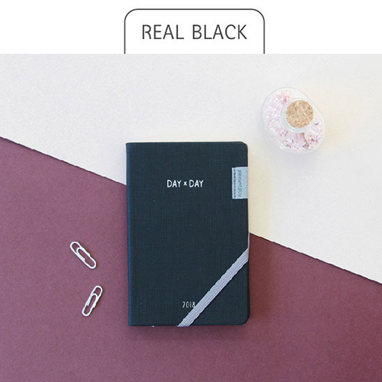 Black - 2018 Day by Day small dated weekly diary