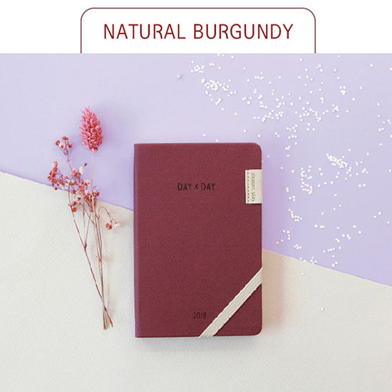 Burgundy - 2018 Day by Day small dated weekly diary