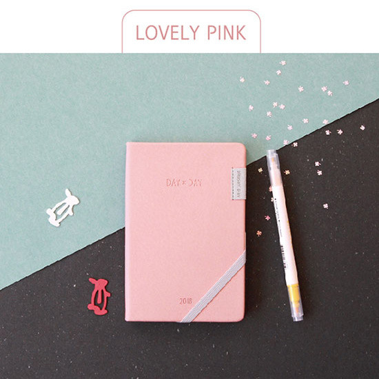 Pink - 2018 Day by Day small dated weekly diary