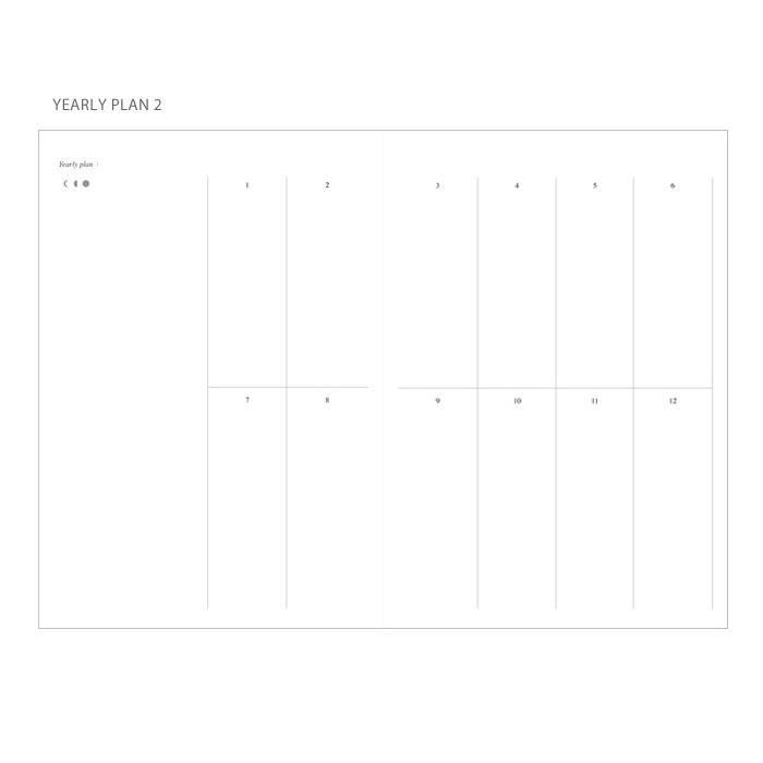 Yearly plan 2 - Moon special hardcover undated weekly diary 