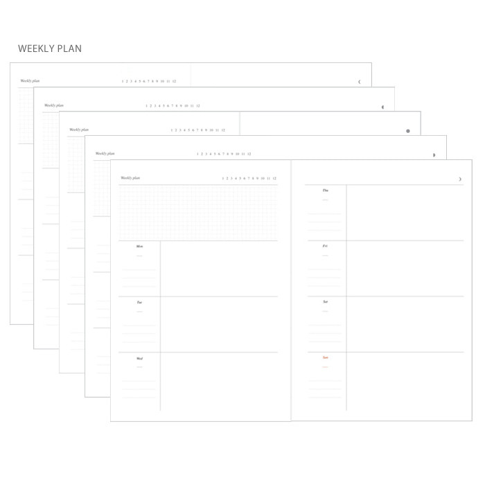 Weekly plan - Moon special hardcover undated weekly diary 