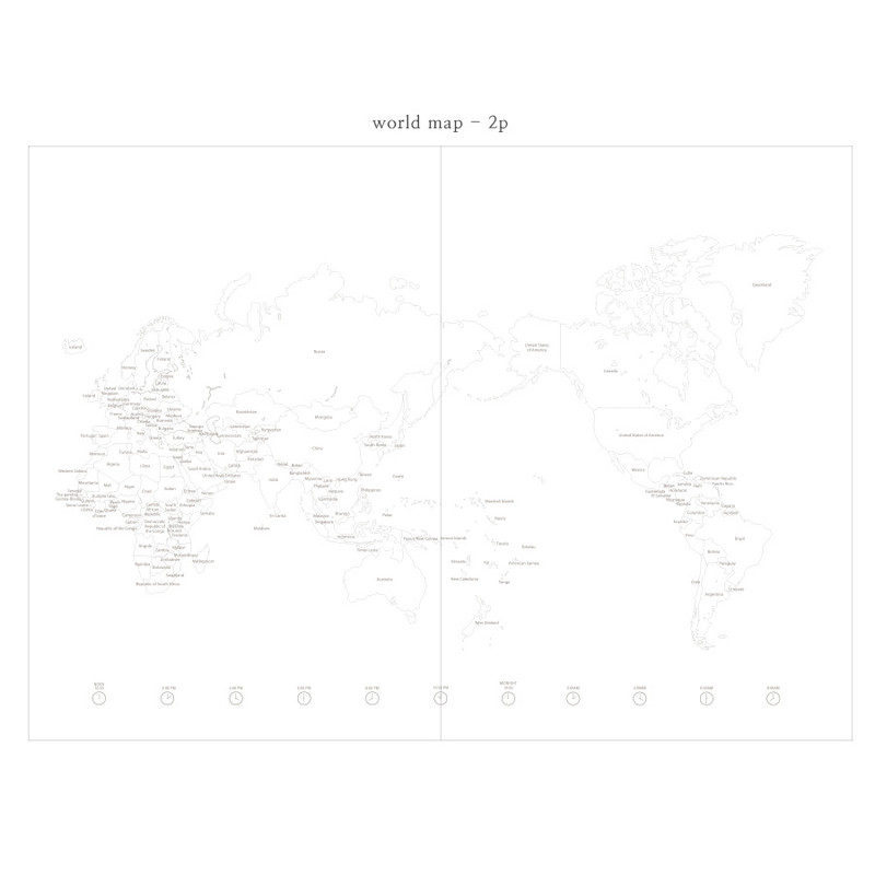 World map - 2018 Object dated daily diary scheduler