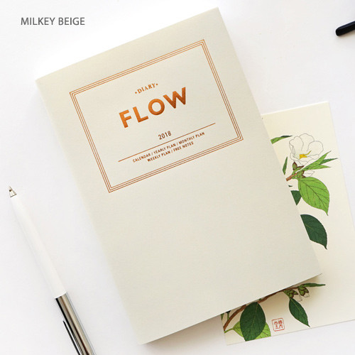 Milky beige - 2018 Flow B6 dated weekly planner