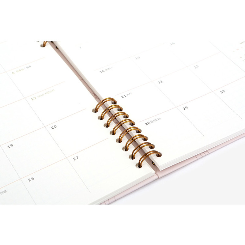 Detail of 2018 Monday to Sunday dated weekly diary Detail of 2018 Monday to Sunday dated weekly diary