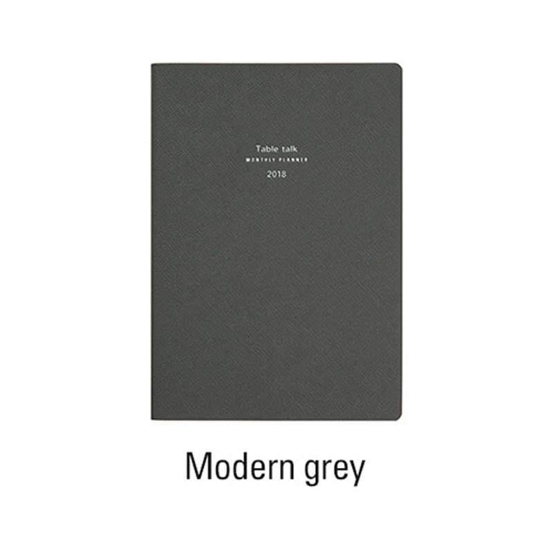 Modern gray - 2018 Table talk A5 dated monthly planner Modern gray - 2018 Table talk A5 dated monthly planner
