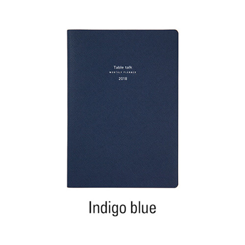 Indigo blue - 2018 Table talk A5 dated monthly planner Indigo blue - 2018 Table talk A5 dated monthly planner