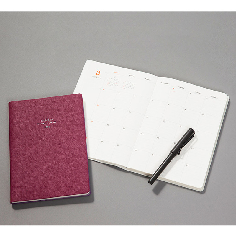 2018 Table talk A5 dated monthly planner 2018 Table talk A5 dated monthly planner
