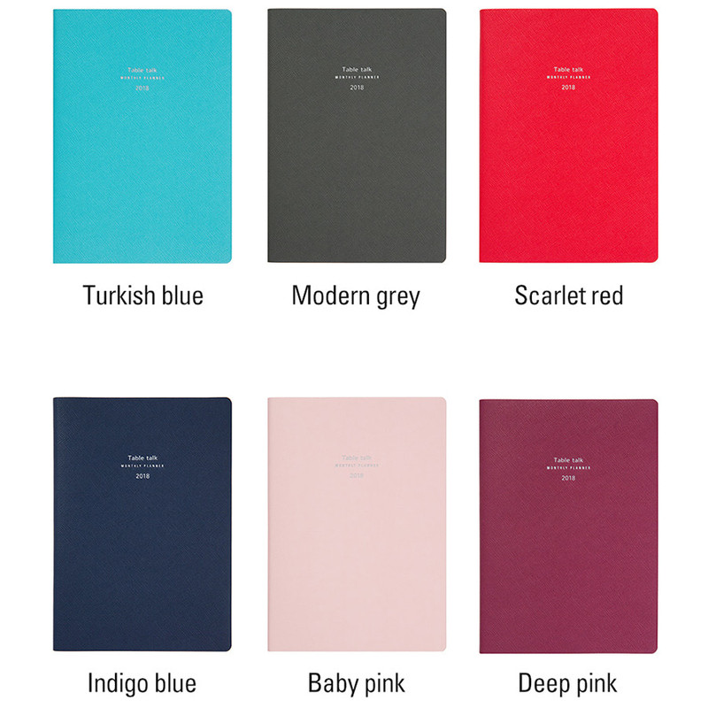Colors of 2018 Table talk A5 dated monthly planner Colors of 2018 Table talk A5 dated monthly planner