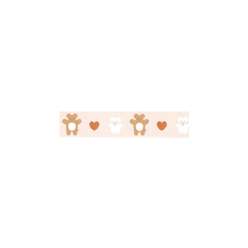 Piyo love bear 0.59"X11yd single deco masking tape 