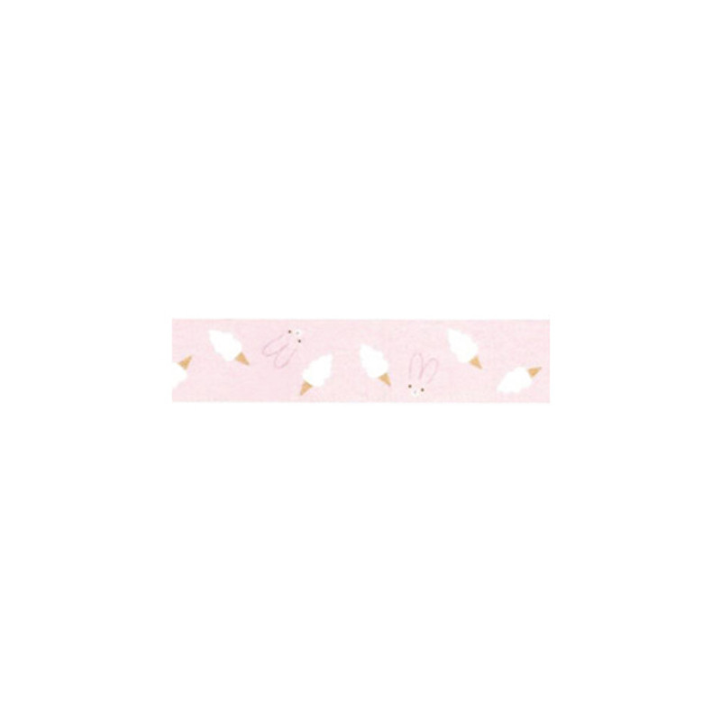 Piyo cream bunny 0.59"X11yd single deco masking tape 