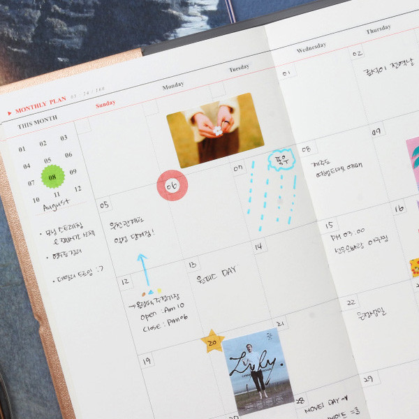 Monthly plan - Glitter medium undated weekly diary