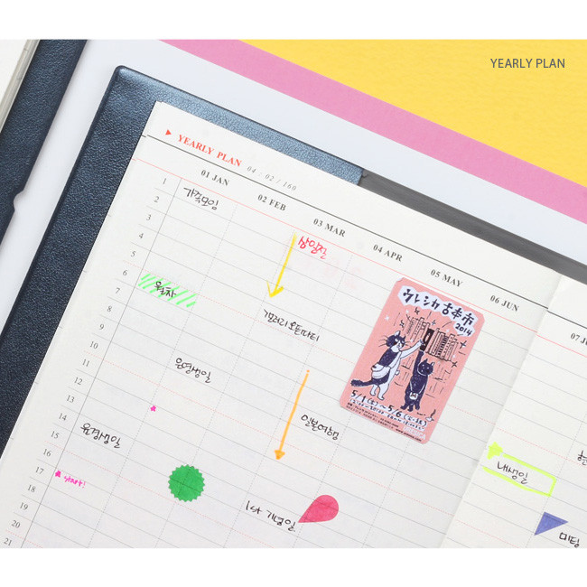 Yearly plan - Glitter medium undated weekly diary