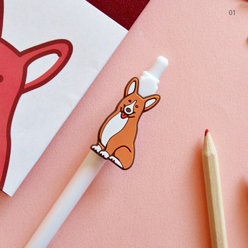 01 - Hello puppy knock retractable black ballpoint pen  01 - Hello puppy knock retractable black ballpoint pen