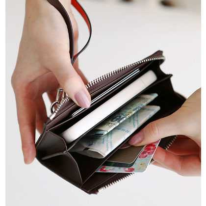 Smartphone pocket pouch wallet organizer lofoten - chocolate