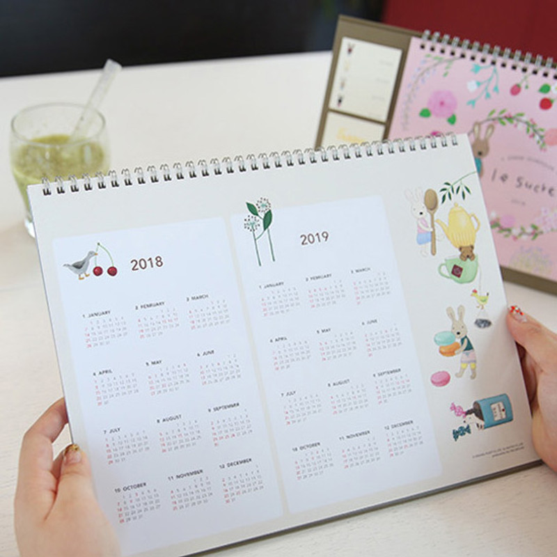 Calendar - 2018 Lesucre bigday spiral dated monthly planner 