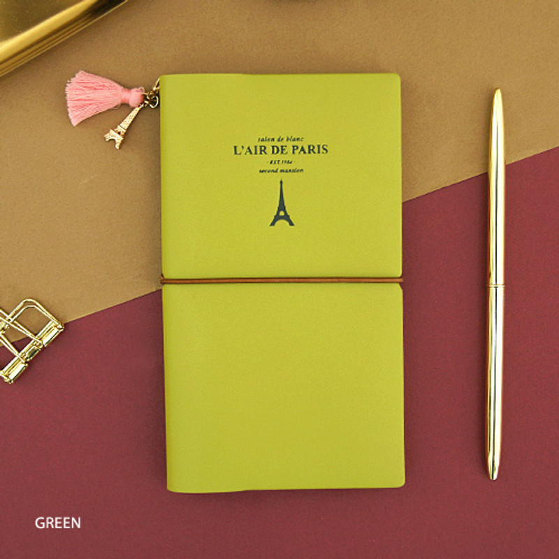 Green - 2018 Blanc dated weekly diary agenda with tassel
