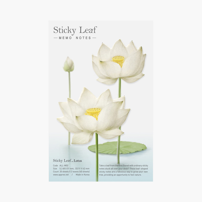 White - Lotus medium sticky memo note