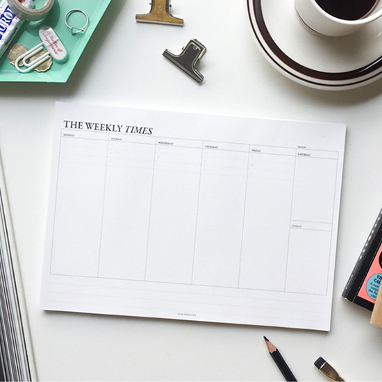 The Weekly times desk planner notepad