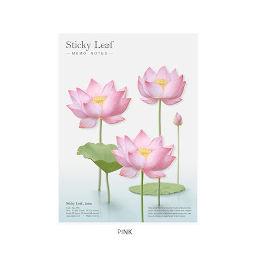 Pink - Lotus Large sticky memo notes