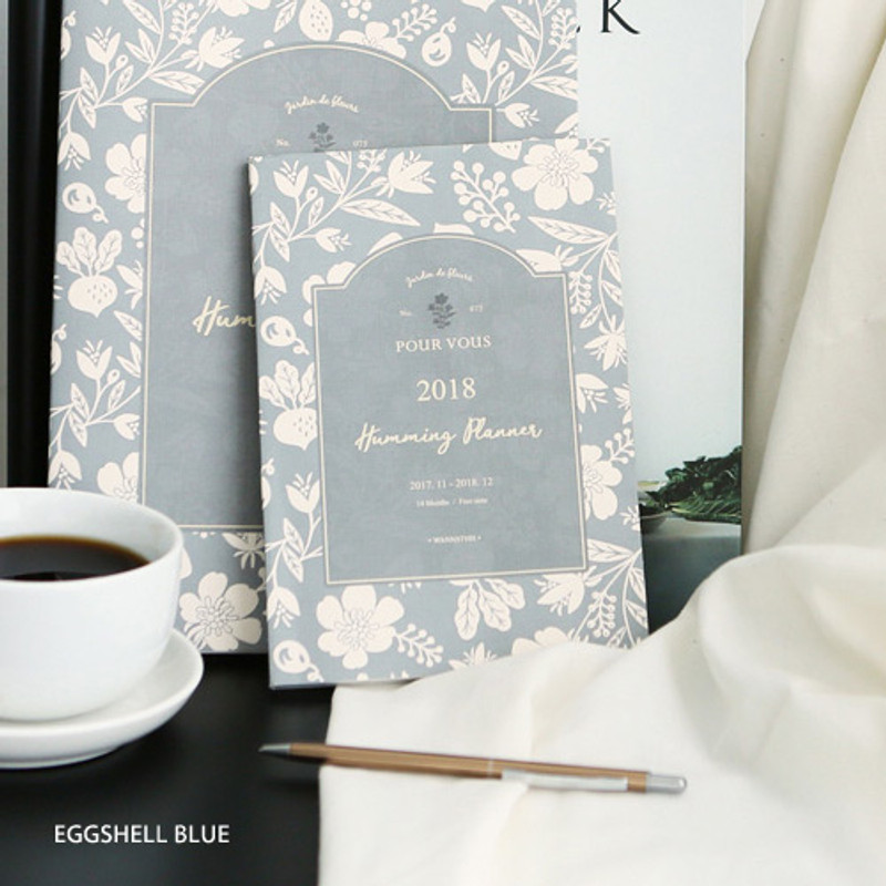 Eggshell blue - 2018 Pour vous humming small dated monthly planner Eggshell blue - 2018 Pour vous humming small dated monthly planner