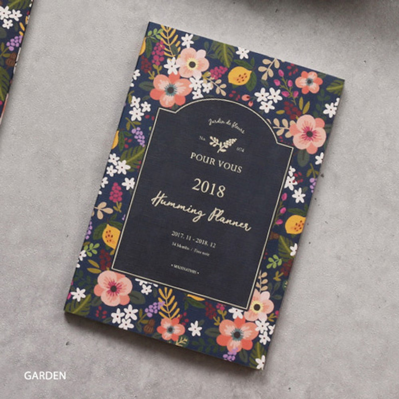 Garden - 2018 Pour vous humming small dated monthly planner Garden - 2018 Pour vous humming small dated monthly planner