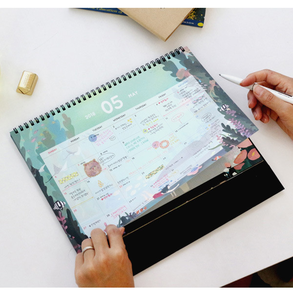 Months - 2018 Bon Bon spiral bound large desk calendar 