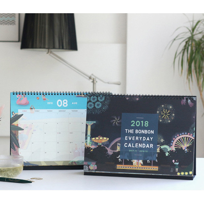 2018 Bon Bon spiral bound large desk calendar 
