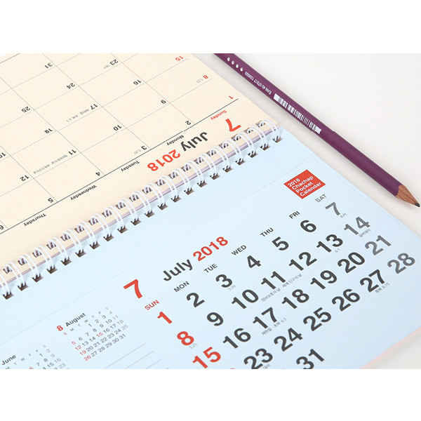2018 Pocket spiral bound desk calendar
