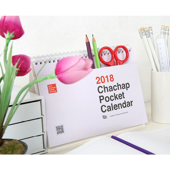 2018 Pocket spiral bound desk calendar